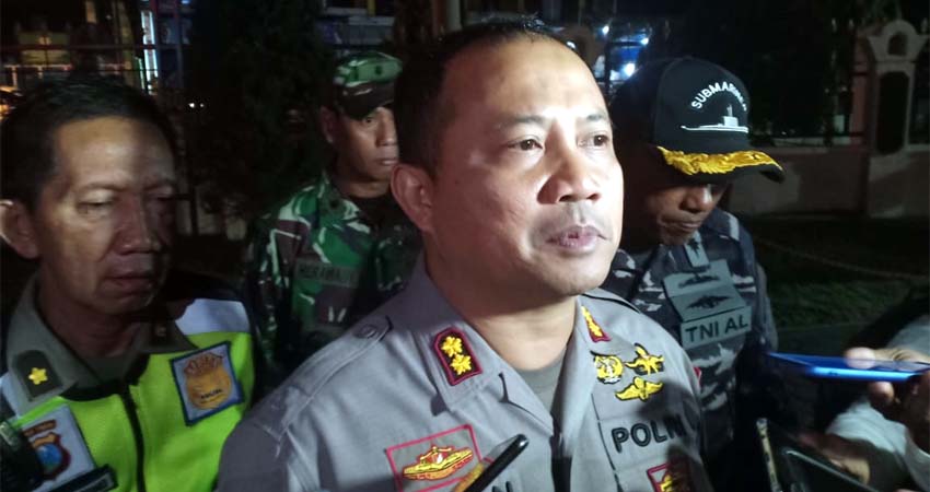 Kapolresta Banyuwangi AKBP Arman Asmara Syarifuddin usai operasi Gabungan. (ras)